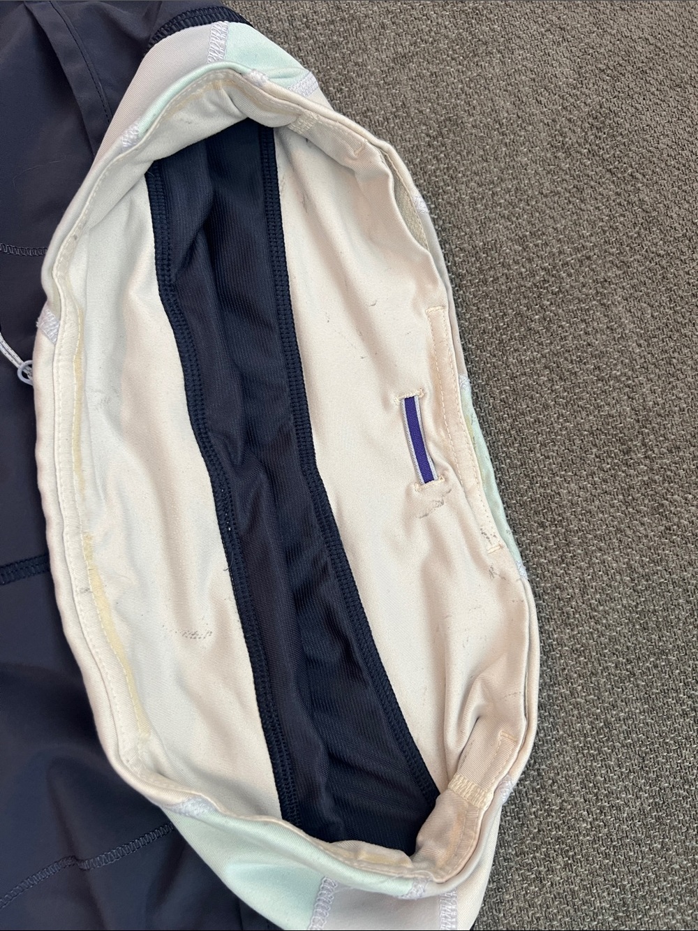 lululemon athletica Navy Athletic Shorts with Cream and Pale Mint Waistband - Picture 4 of 7